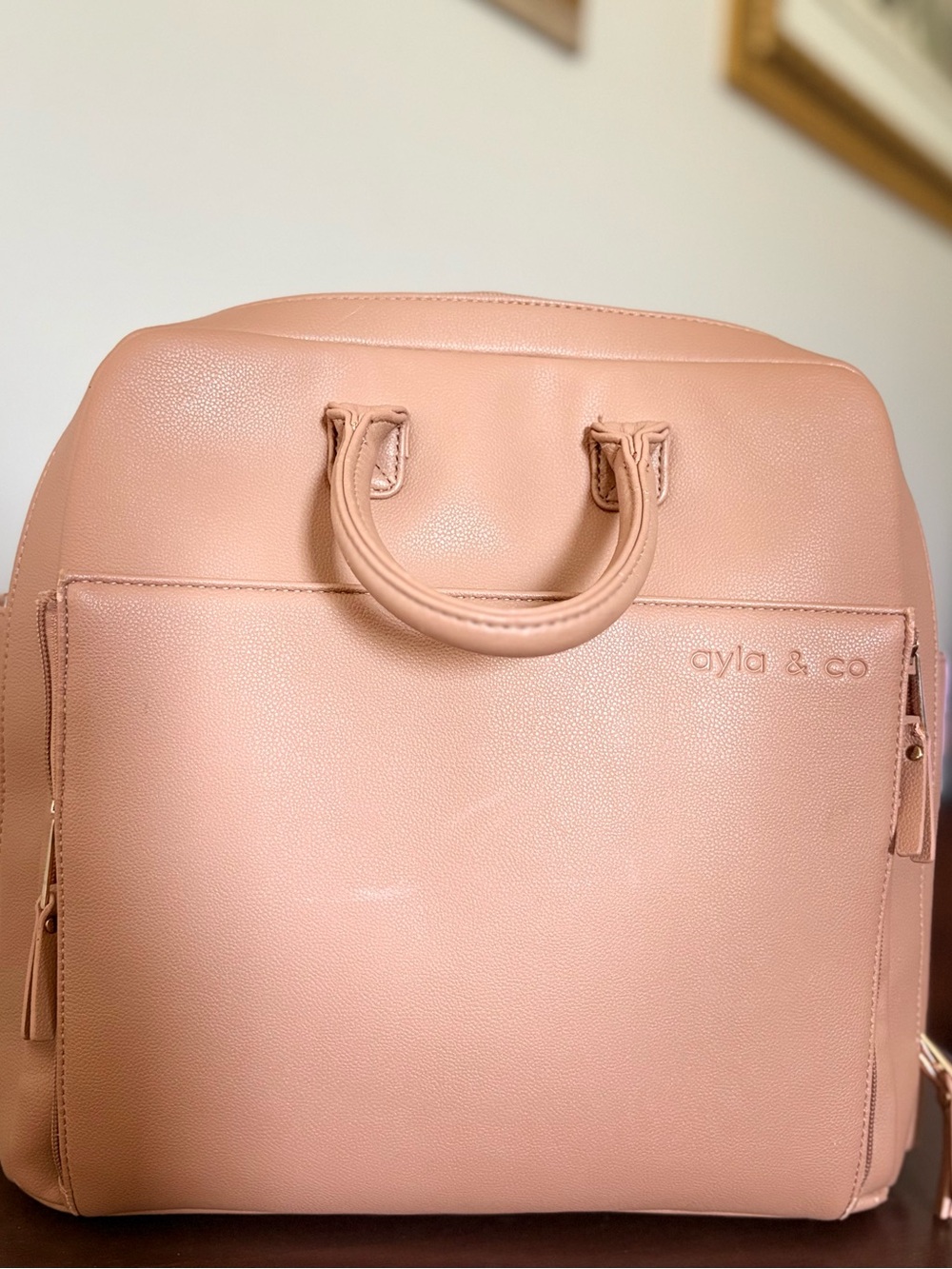 Ayla & Co Beige Structured Tote Bag